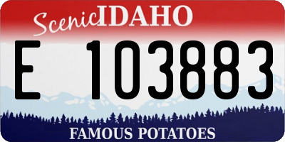 ID license plate E103883