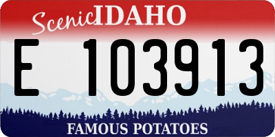 ID license plate E103913