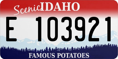 ID license plate E103921