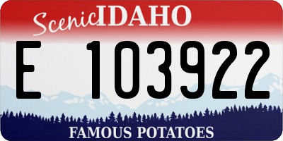 ID license plate E103922