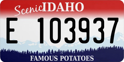 ID license plate E103937