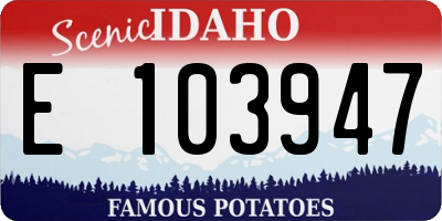 ID license plate E103947