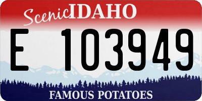 ID license plate E103949