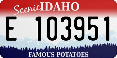 ID license plate E103951