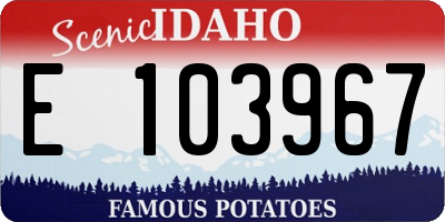 ID license plate E103967