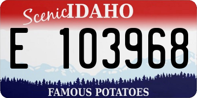 ID license plate E103968