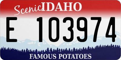 ID license plate E103974