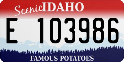 ID license plate E103986