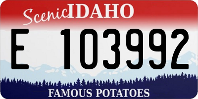 ID license plate E103992