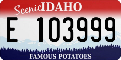 ID license plate E103999