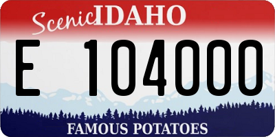 ID license plate E104000