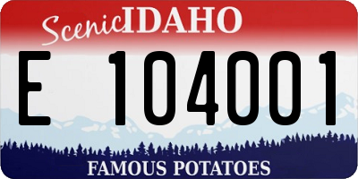 ID license plate E104001