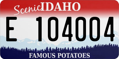 ID license plate E104004