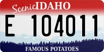 ID license plate E104011