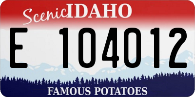ID license plate E104012