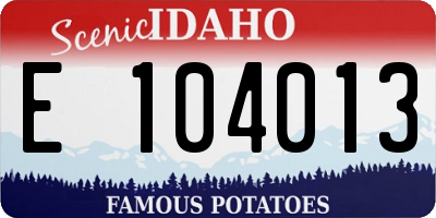 ID license plate E104013