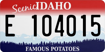 ID license plate E104015