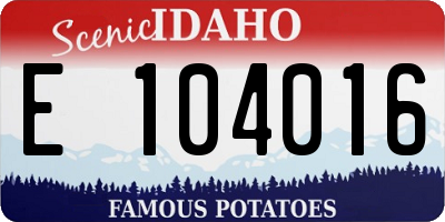 ID license plate E104016