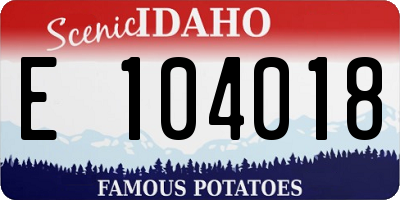 ID license plate E104018