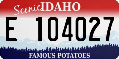 ID license plate E104027