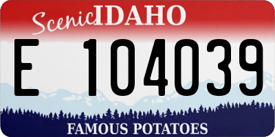ID license plate E104039