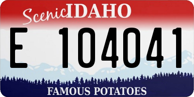 ID license plate E104041