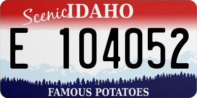 ID license plate E104052