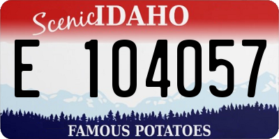ID license plate E104057