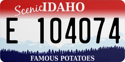 ID license plate E104074