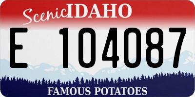 ID license plate E104087