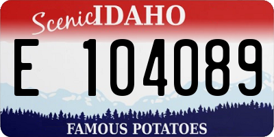 ID license plate E104089