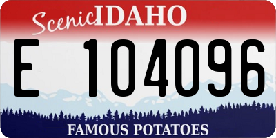 ID license plate E104096