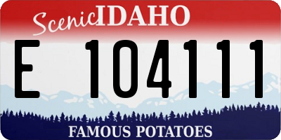 ID license plate E104111