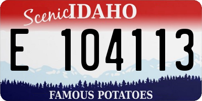 ID license plate E104113