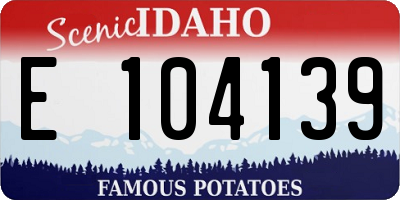 ID license plate E104139