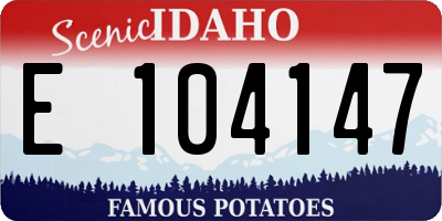 ID license plate E104147