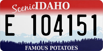 ID license plate E104151