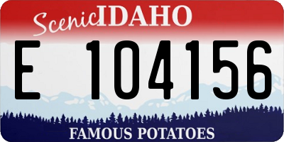 ID license plate E104156