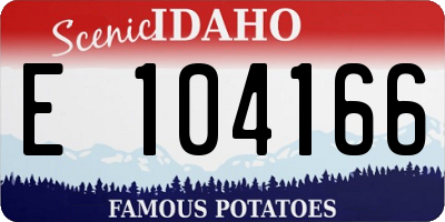 ID license plate E104166