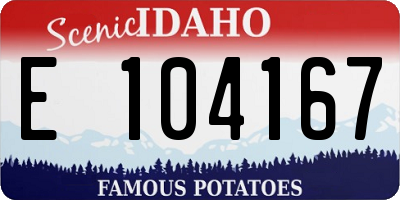 ID license plate E104167