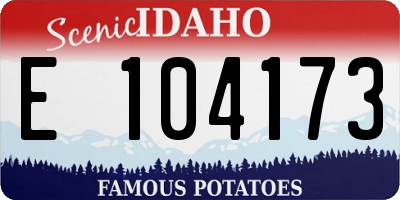 ID license plate E104173