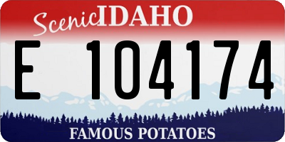 ID license plate E104174