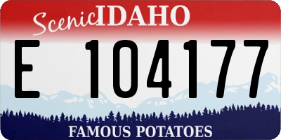 ID license plate E104177