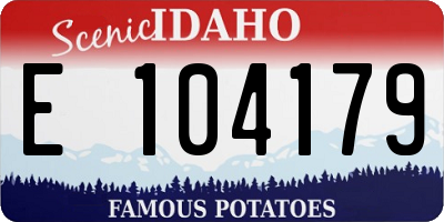 ID license plate E104179