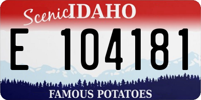 ID license plate E104181
