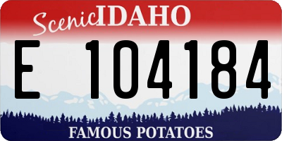 ID license plate E104184