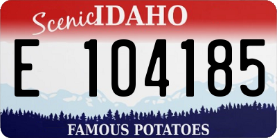 ID license plate E104185