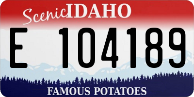 ID license plate E104189