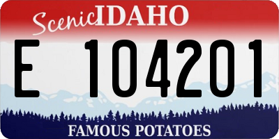 ID license plate E104201