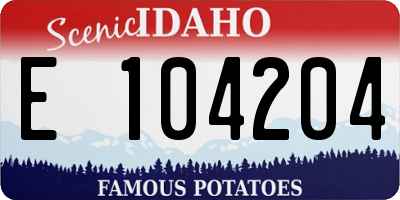 ID license plate E104204